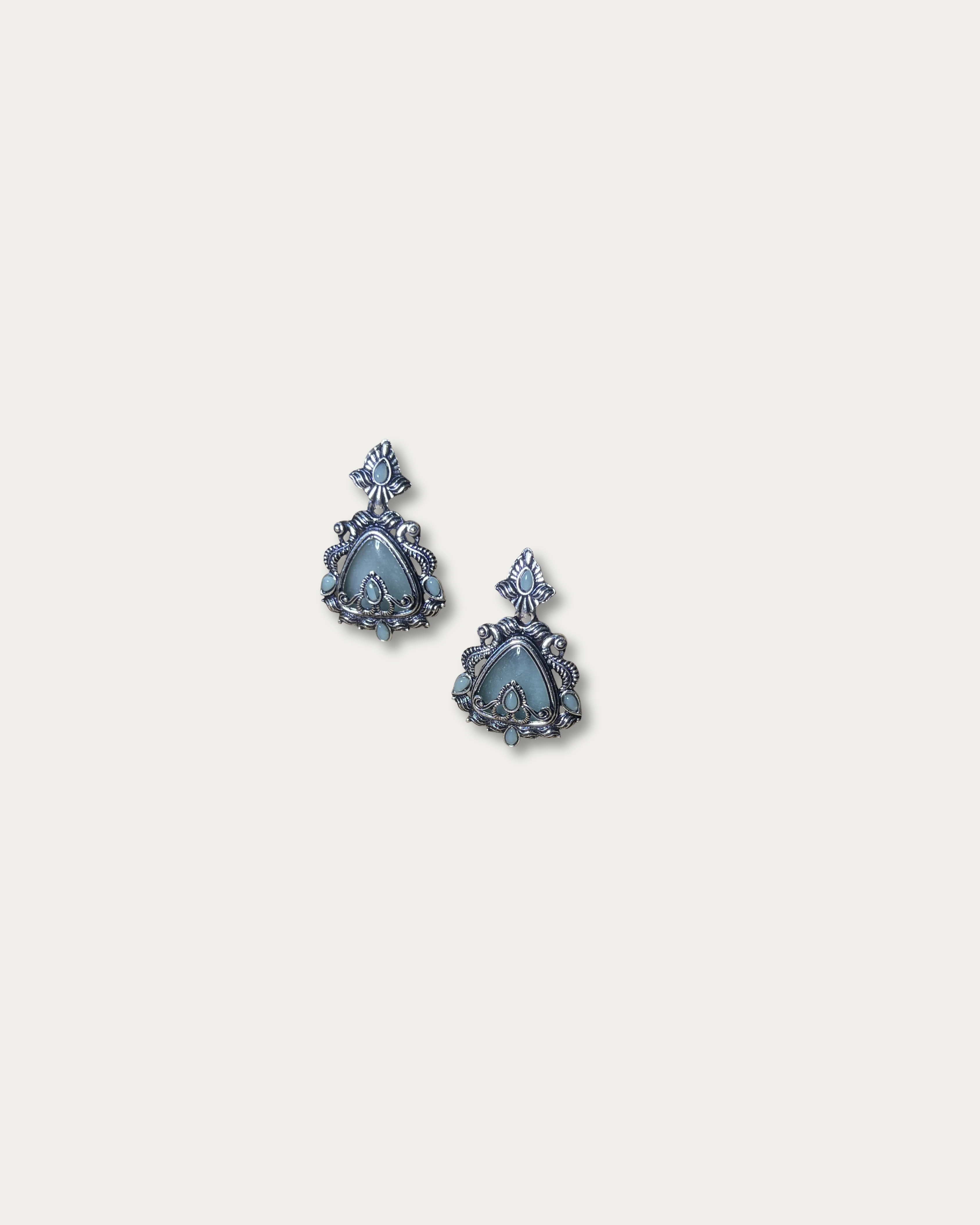 Ornate Vintage Gemstone Drop Earrings