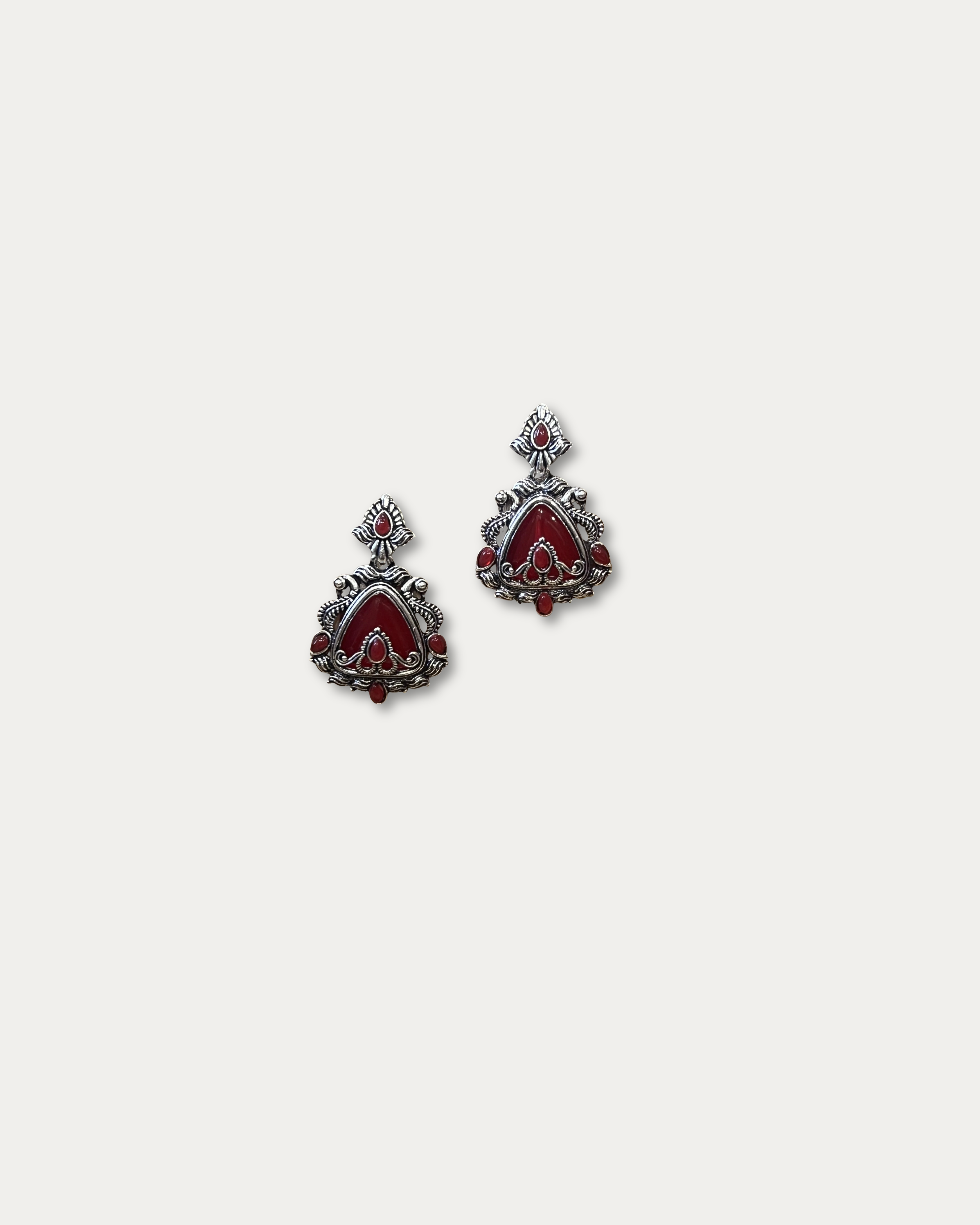 Ornate Vintage Gemstone Drop Earrings