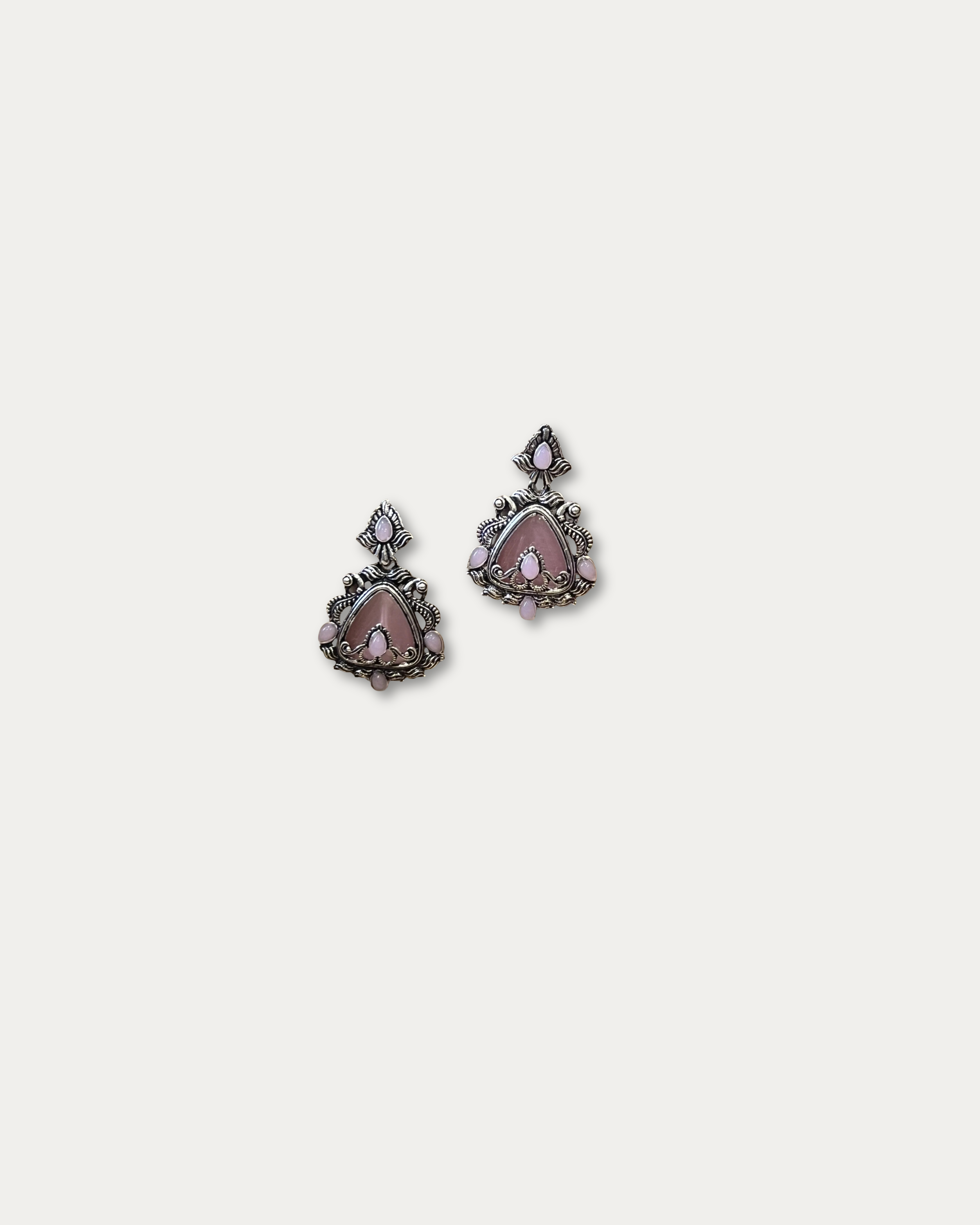 Ornate Vintage Gemstone Drop Earrings